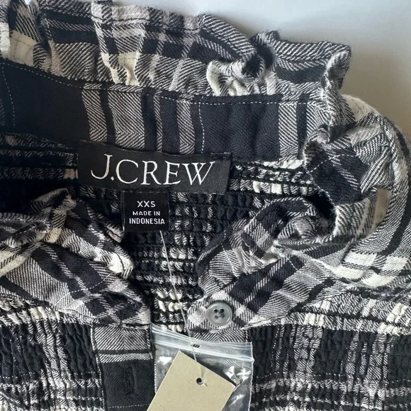 J.Crew Monochrome Plaid Button-Up Shirt size XXS - Picture 11 of 13